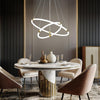 Modern Gold Surround Circle LED Chandelier with Acrylic Shades 2 or 3 Ring Pendant Light