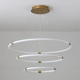 Modern Gold Surround Circle LED Chandelier with Acrylic Shades 2 or 3 Ring Pendant Light