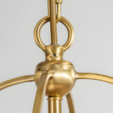 Modern Gold Trapezoid Pendant Light 13.8 Inch Wide with White Fabric Tapered Shade 4 Light Fixture