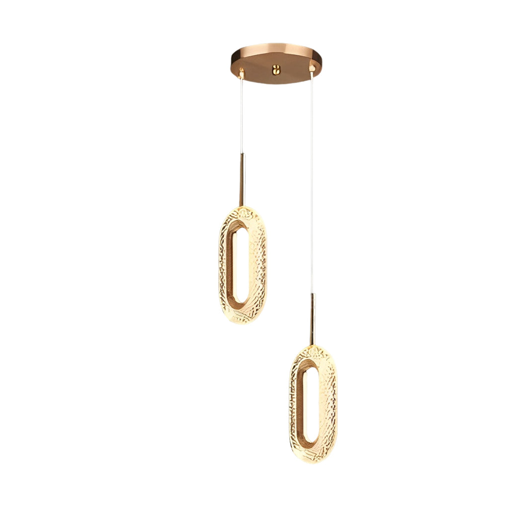 Modern Gold Water Drop LED Pendant Light with Circle Design and Three Step Dimming Feature