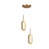 Modern Gold Water Drop LED Pendant Light with Circle Design and Three Step Dimming Feature