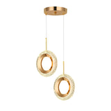 Modern Gold Water Drop LED Pendant Light with Circle Design and Three Step Dimming Feature