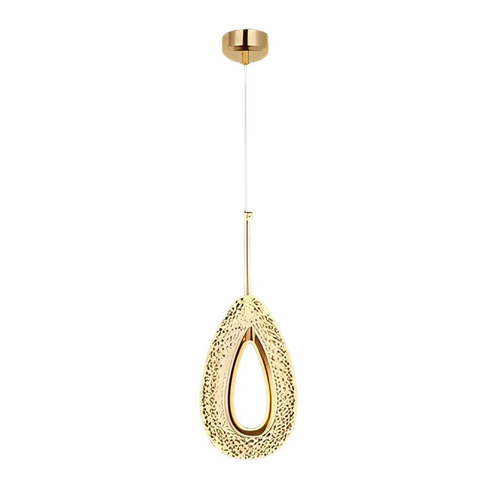 Modern Gold Water Drop LED Pendant Light with Circle Design and Three Step Dimming Feature