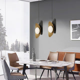 Modern Golden Petal Pendant Light with White Glass Globe Shade for Elegant Home Decor
