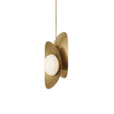 Modern Golden Petal Pendant Light with White Glass Globe Shade for Elegant Home Decor