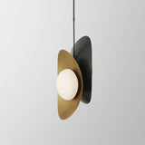Modern Golden Petal Pendant Light with White Glass Globe Shade for Elegant Home Decor