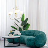 Modern Gooseneck Glass Globe Chandelier Mid Century Industrial Ceiling Light Fixture