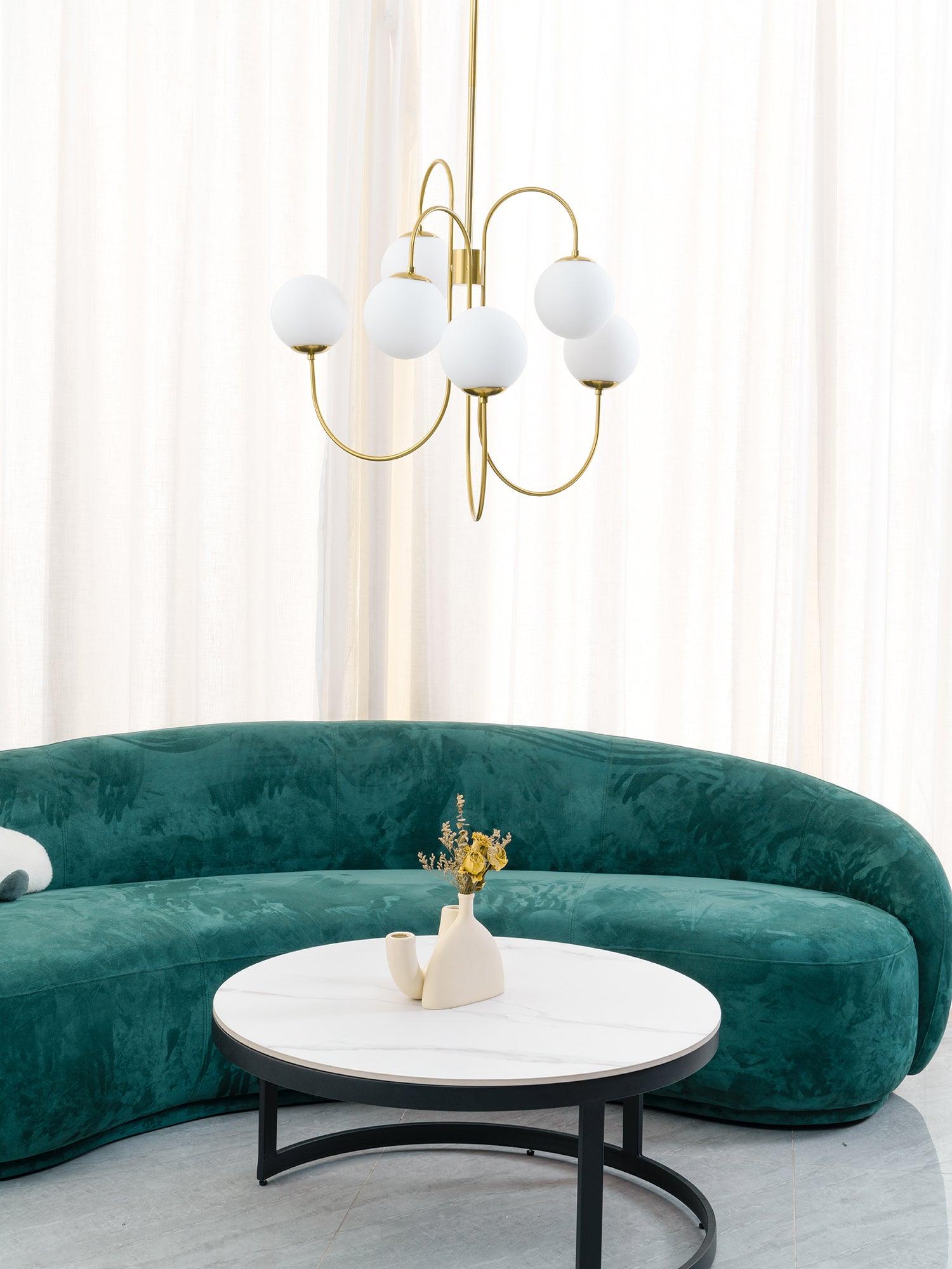 Modern Gooseneck Glass Globe Chandelier Mid Century Industrial Ceiling Light Fixture
