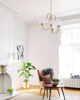 Modern Gooseneck Glass Globe Chandelier Mid Century Industrial Ceiling Light Fixture