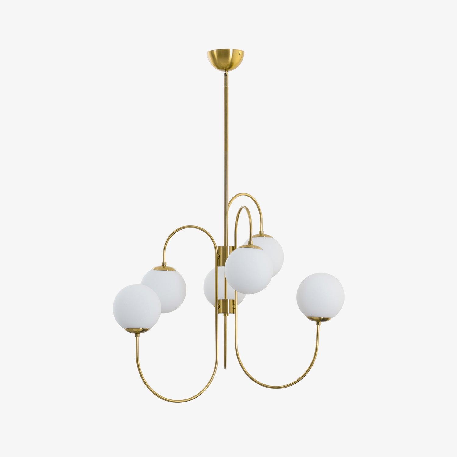 Modern Gooseneck Glass Globe Chandelier Mid Century Industrial Ceiling Light Fixture