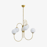 Modern Gooseneck Glass Globe Chandelier Mid Century Industrial Ceiling Light Fixture