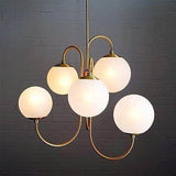 Modern Gooseneck Glass Globe Chandelier Mid Century Industrial Ceiling Light Fixture