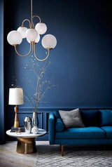 Modern Gooseneck Glass Globe Chandelier Mid Century Industrial Ceiling Light Fixture