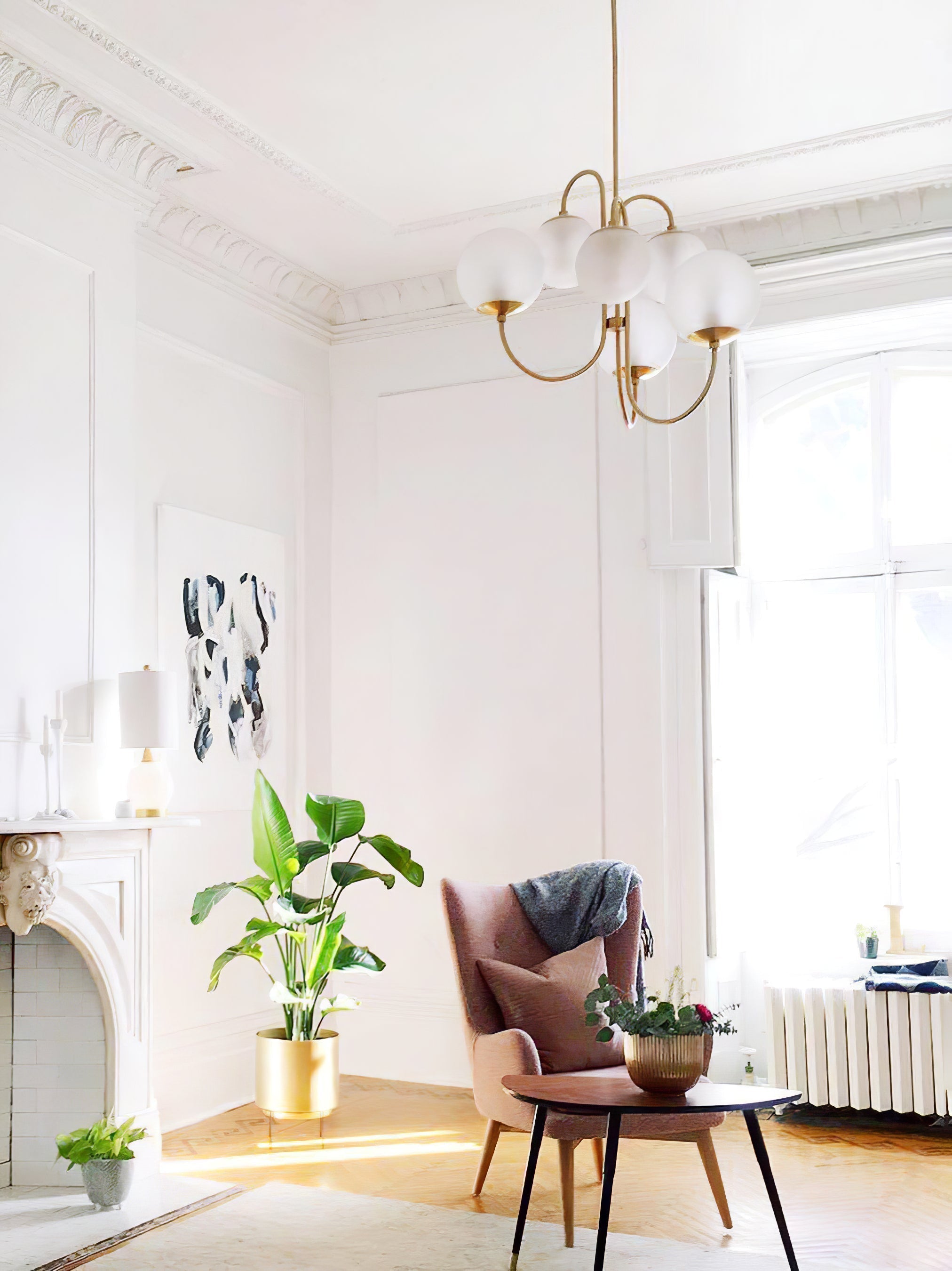 Modern Gooseneck Glass Globe Chandelier Mid Century Industrial Ceiling Light Fixture
