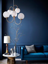 Modern Gooseneck Glass Globe Chandelier Mid Century Industrial Ceiling Light Fixture
