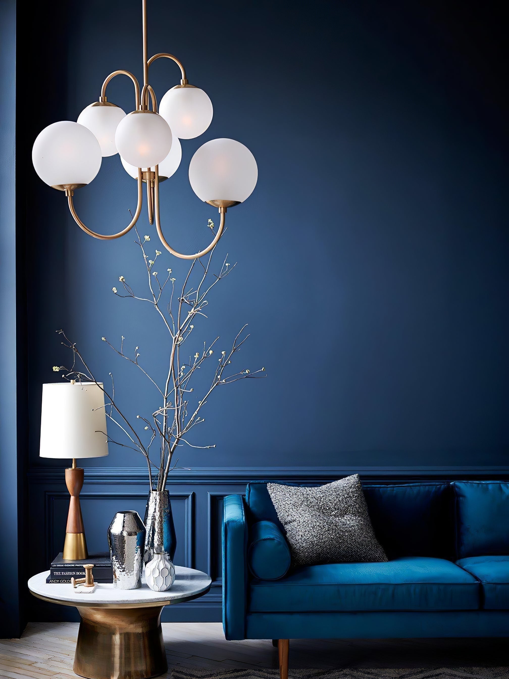 Modern Gooseneck Glass Globe Chandelier Mid Century Industrial Ceiling Light Fixture