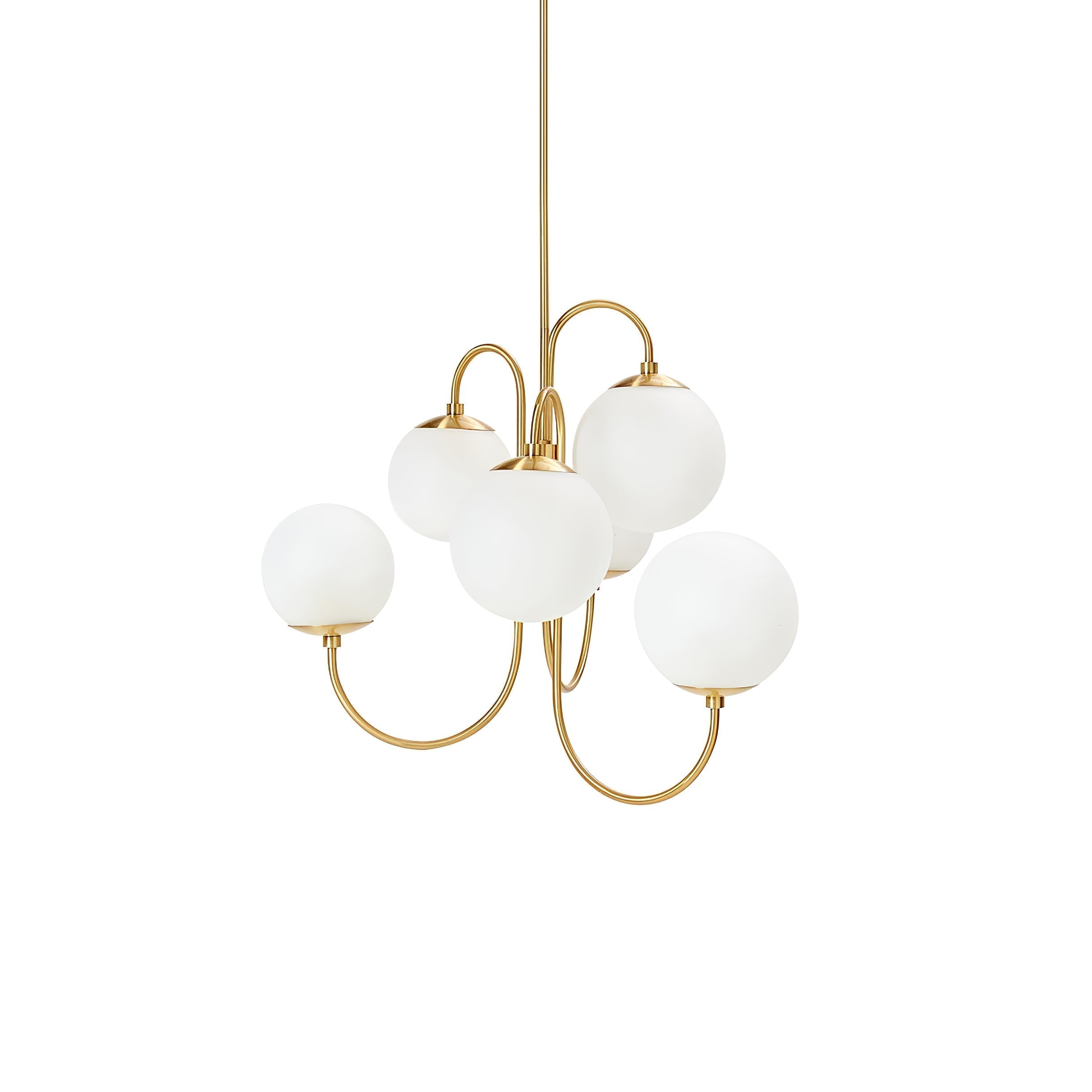Modern Gooseneck Glass Globe Chandelier Mid Century Industrial Ceiling Light Fixture