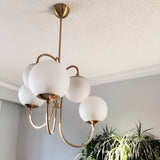 Modern Gooseneck Glass Globe Chandelier Mid Century Industrial Ceiling Light Fixture