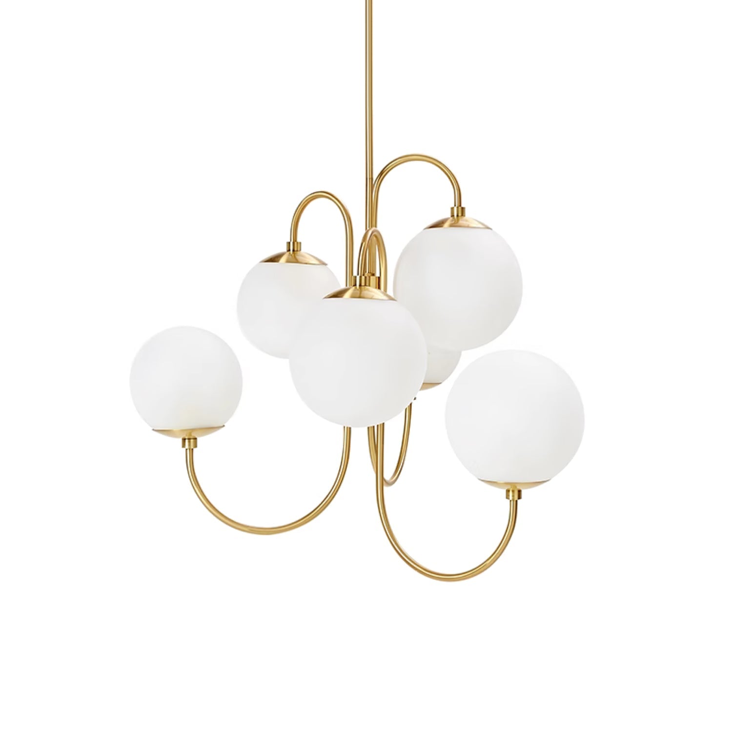 Modern Gooseneck Glass Globe Chandelier Mid Century Industrial Ceiling Light Fixture