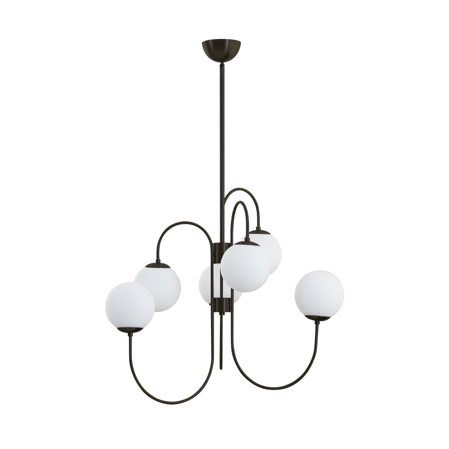Modern Gooseneck Glass Globe Chandelier Mid Century Industrial Ceiling Light Fixture