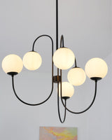 Modern Gooseneck Glass Globe Chandelier Mid Century Industrial Ceiling Light Fixture