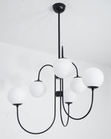 Modern Gooseneck Glass Globe Chandelier Mid Century Industrial Ceiling Light Fixture