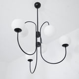 Modern Gooseneck Glass Globe Chandelier Mid Century Industrial Ceiling Light Fixture