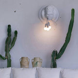 Modern Gorilla Head Wall Sconce Resin Animal Sculpture Three Light Fixture for Indoor Use