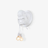 Modern Gorilla Head Wall Sconce Resin Animal Sculpture Three Light Fixture for Indoor Use