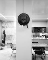 Modern Gorilla Head Wall Sconce Resin Animal Sculpture Three Light Fixture for Indoor Use