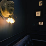 Modern Gorilla Head Wall Sconce Resin Animal Sculpture Three Light Fixture for Indoor Use