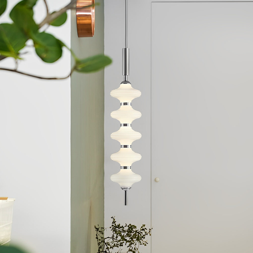 Modern Gourd Glass LED Pendant Light Minimalist Metal Chandelier for Bedroom and Living Room