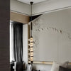 Modern Gourd Glass LED Pendant Light Minimalist Metal Chandelier for Bedroom and Living Room