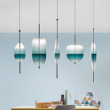 Modern Gradient Blue Glass Mini Pendant Light for Living Room Kitchen and Dining