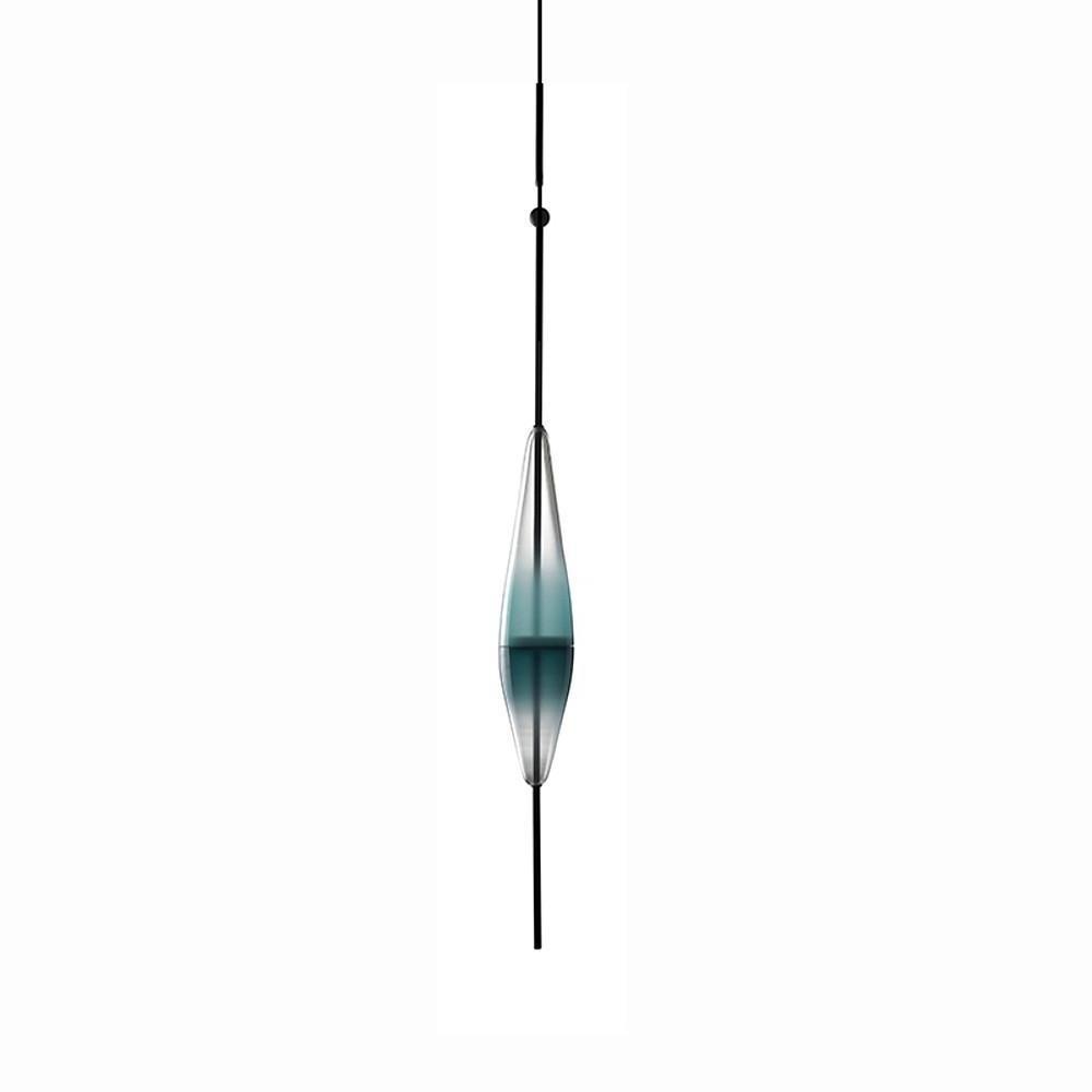 Modern Gradient Blue Glass Mini Pendant Light for Living Room Kitchen and Dining