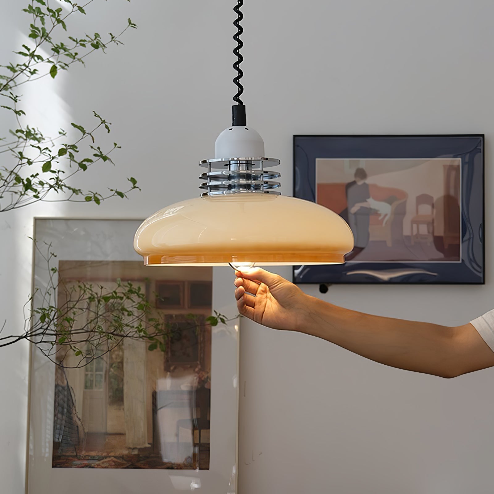 Modern Gradient Glass Droplight Pendant Lamp for Contemporary Interior Home Lighting