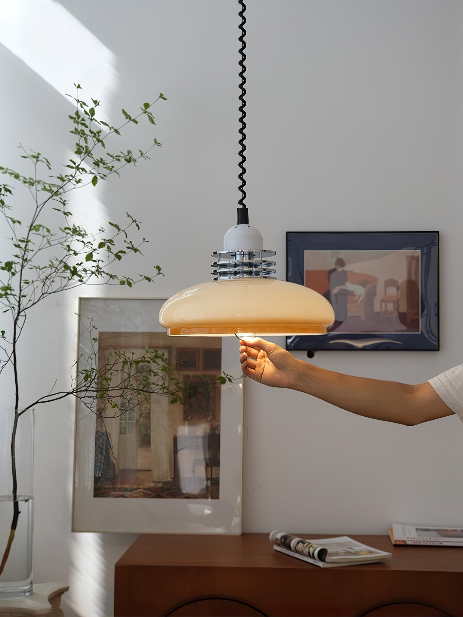 Modern Gradient Glass Droplight Pendant Lamp for Contemporary Interior Home Lighting