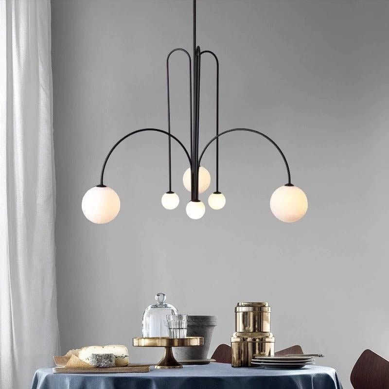 Modern Gran Finale Glass Globe Chandelier Multi Head Suspension Lighting