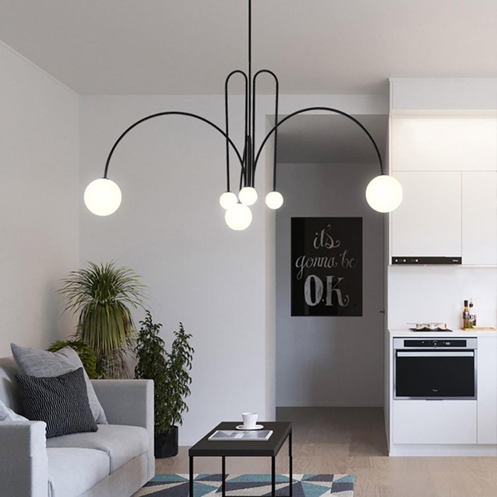 Modern Gran Finale Glass Globe Chandelier Multi Head Suspension Lighting