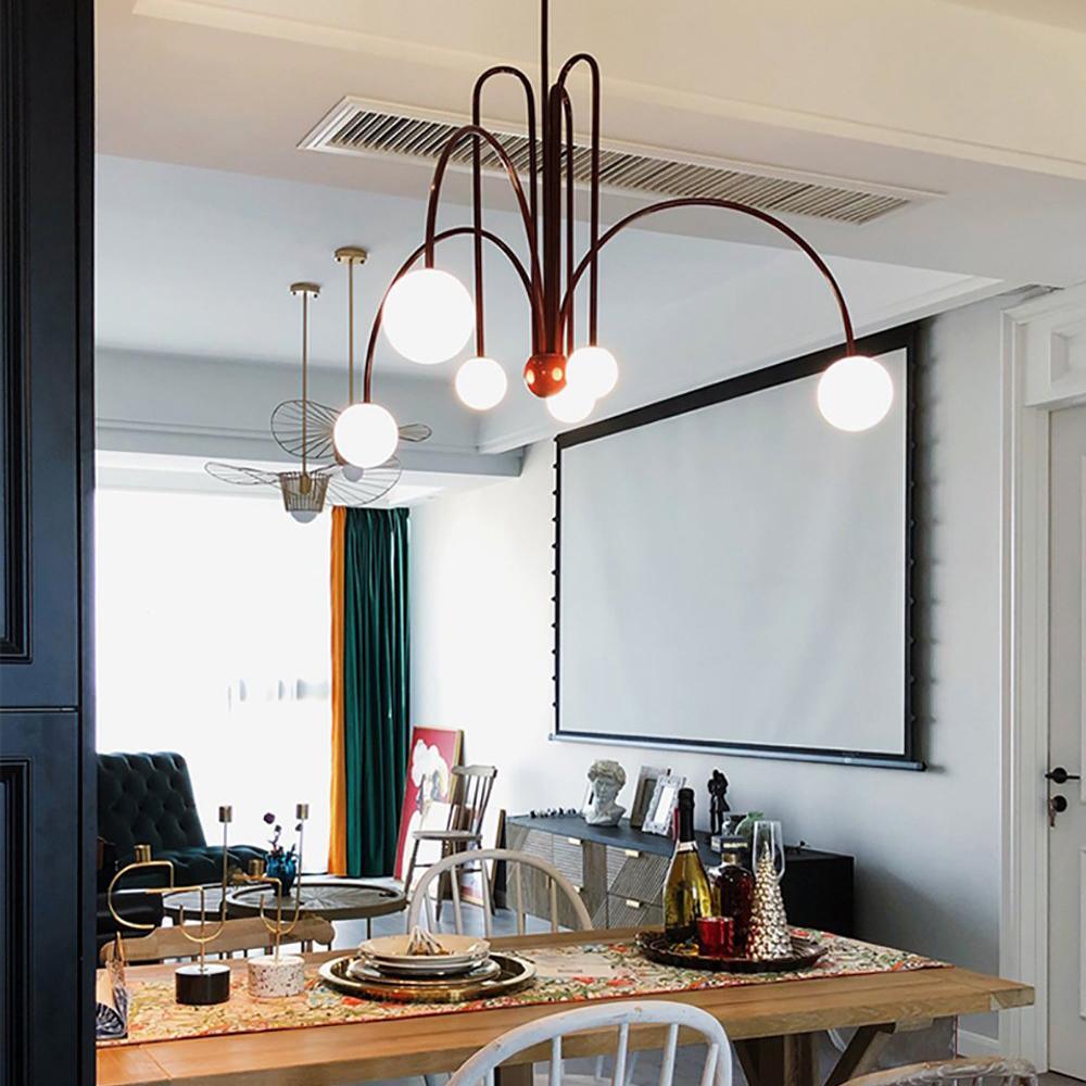 Modern Gran Finale Glass Globe Chandelier Multi Head Suspension Lighting