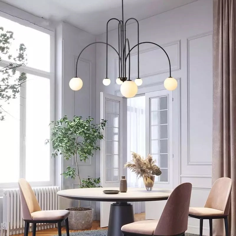 Modern Gran Finale Glass Globe Chandelier Multi Head Suspension Lighting