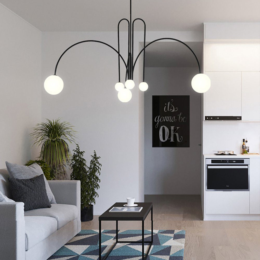 Modern Gran Finale Glass Globe Chandelier Multi Head Suspension Lighting