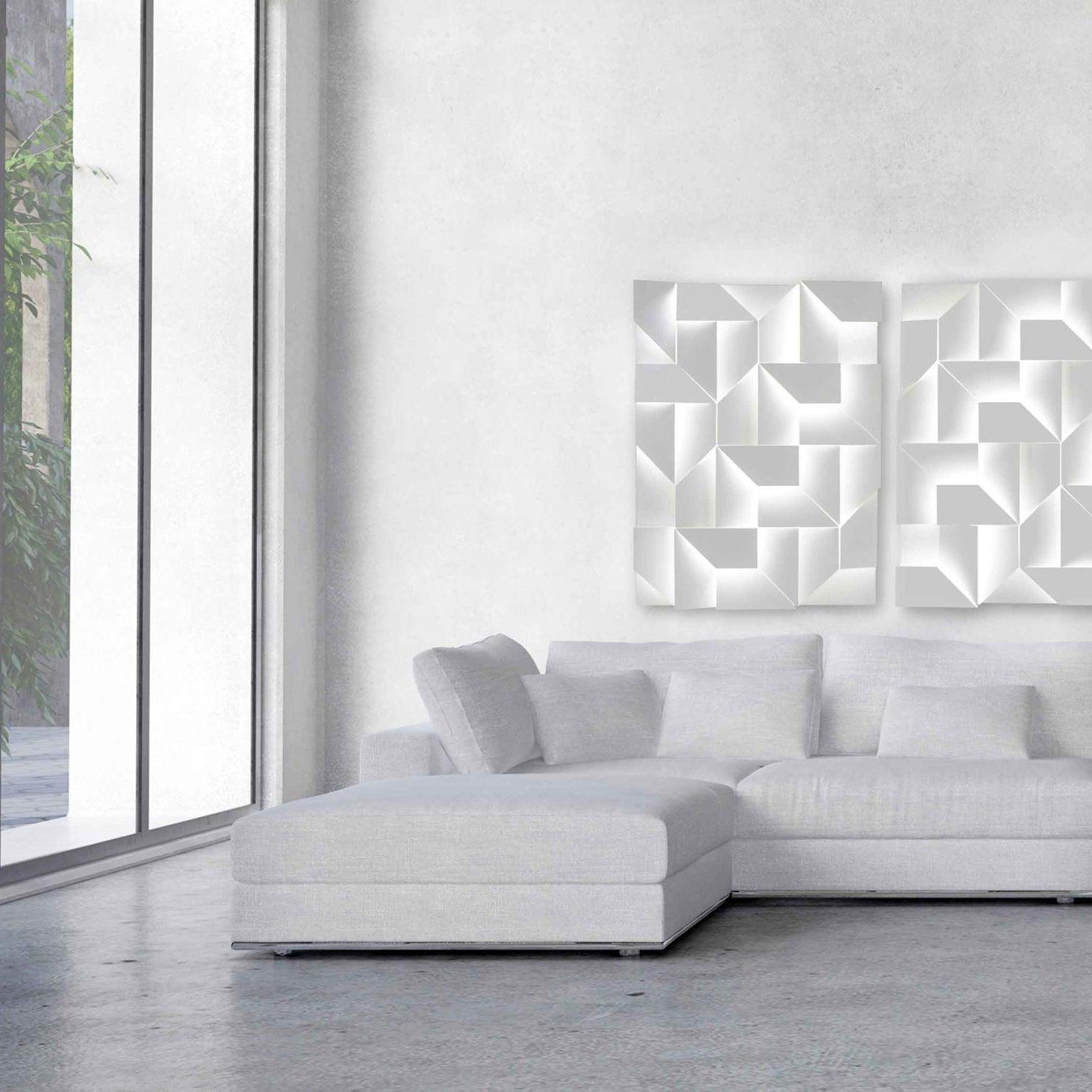 Modern Grand Shadow LED Wall Sconce Aluminum Diffused Indoor Light Matte White