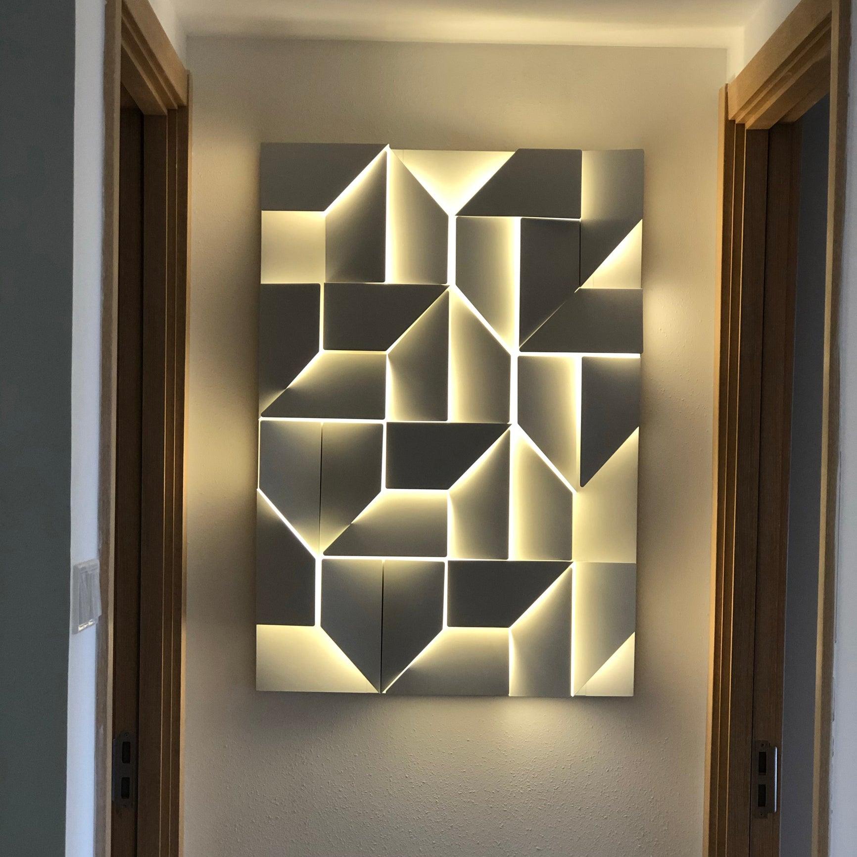 Modern Grand Shadow LED Wall Sconce Aluminum Diffused Indoor Light Matte White