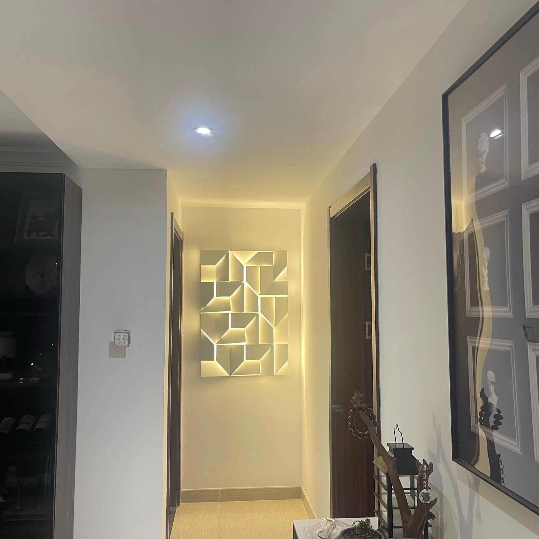 Modern Grand Shadow LED Wall Sconce Aluminum Diffused Indoor Light Matte White