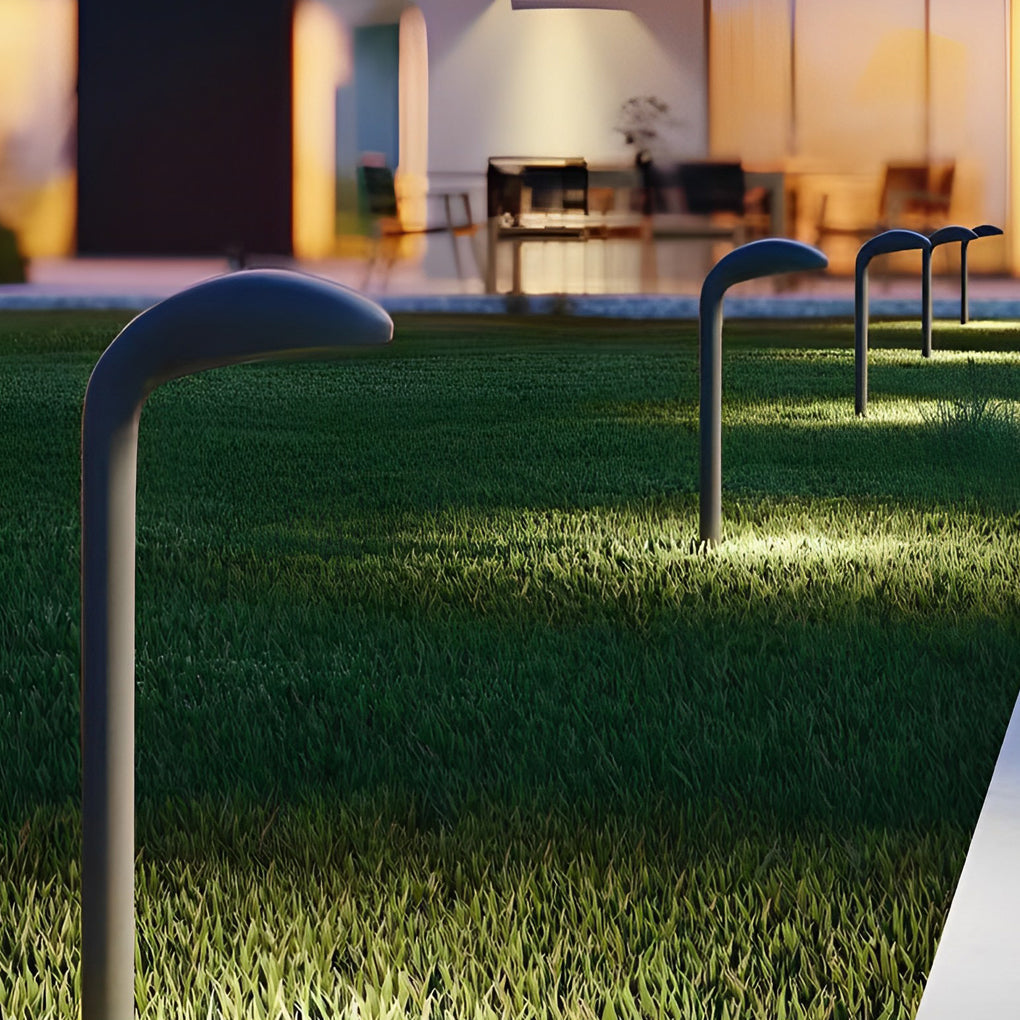 Modern Grass Inspired Outdoor Pathway Light Black Aluminum LED Garden Landscape Lighting