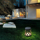 Modern Gray Aluminum LED Outdoor Post Light Waterproof Stool Shaped Landscape Lantern