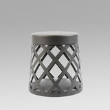 Modern Gray Aluminum LED Outdoor Post Light Waterproof Stool Shaped Landscape Lantern