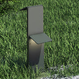 Modern Gray Rectangular LED Solar Pathway Lights Waterproof Outdoor Landscape Garden Lighting