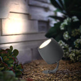 Modern Gray Round LED Garden Spotlight IP66 Waterproof Outdoor Tree and Lawn Light